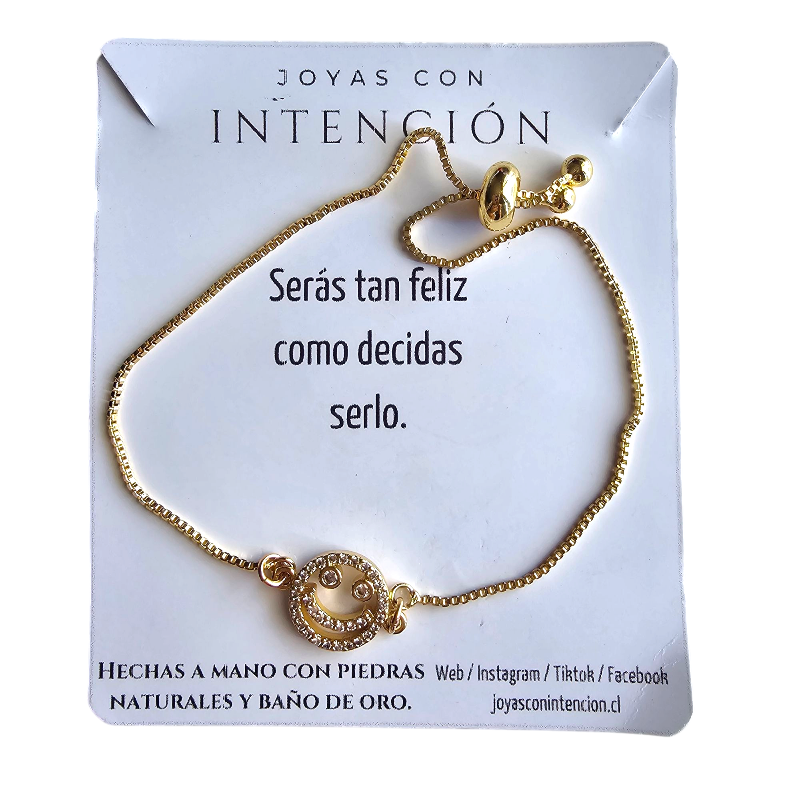 Pulsera Carita Feliz Baño de Oro