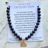 Pulsera Flor de Loto con Turmalina Negra