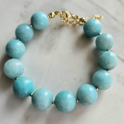 Maxi pulsera ónix azul claro