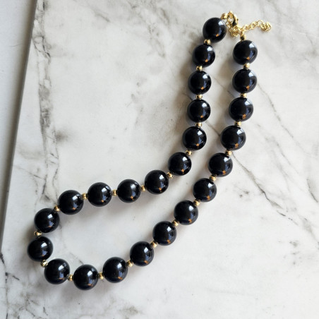 Maxi collar con piedra ónix NEGRO