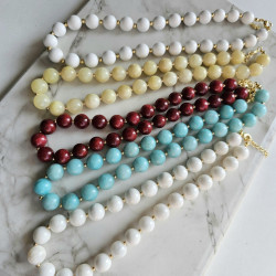 Maxi collar con piedra ónix BURDEO