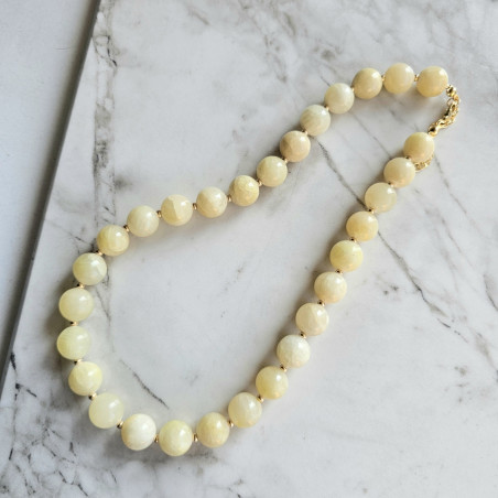 Maxi collar con piedra ónix CREMA