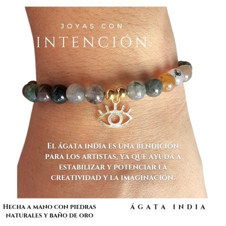 Pulsera Ojo Turco con Piedra Ágata India