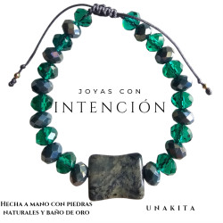 Pulsera con unakita y cristales
