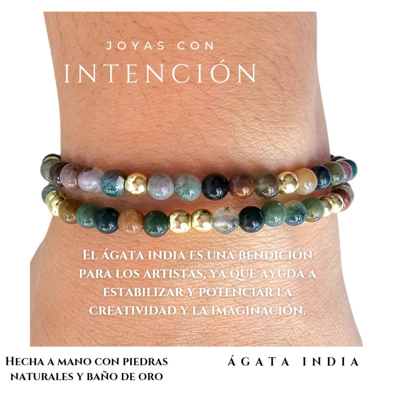 Pack de 2 Pulseras con Piedra Ágata India