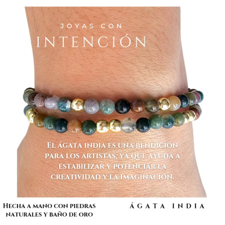 Pack de 2 Pulseras con Piedra Ágata India