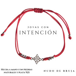 Pulsera nudo de bruja hilo rojo plata 925