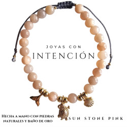 Pulsera Oceano con sun stone pink