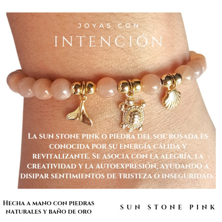 Pulsera Oceano con sun stone pink