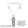 Collar cuarzo rosado con luna y estrella plata 925