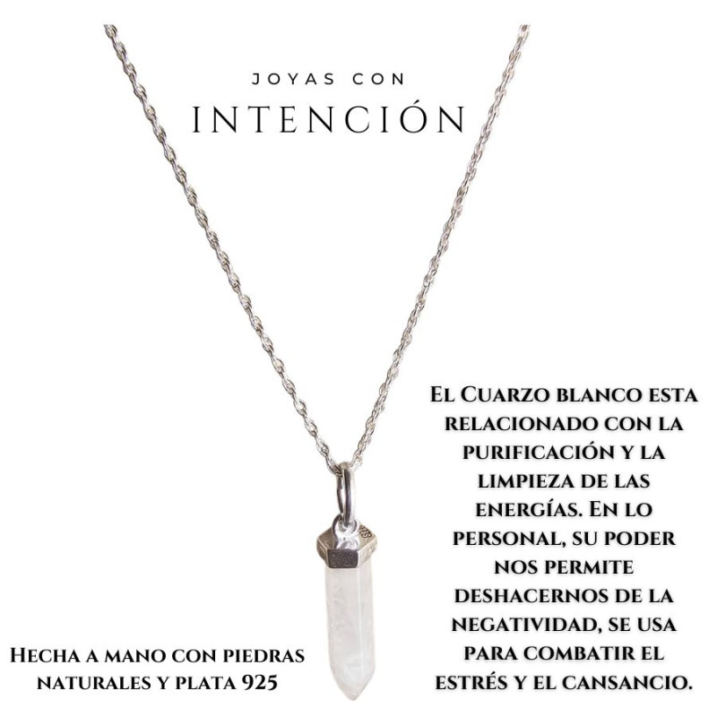 Collar Cuarzo Blanco Plata 925