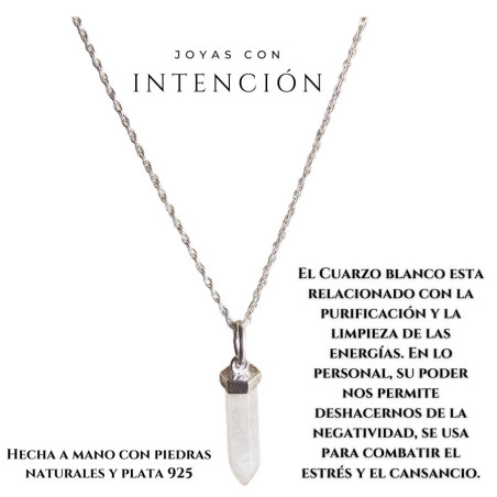Collar Cuarzo Blanco Plata 925