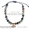 Pulsera Flor de loto con Piedra Ágata India