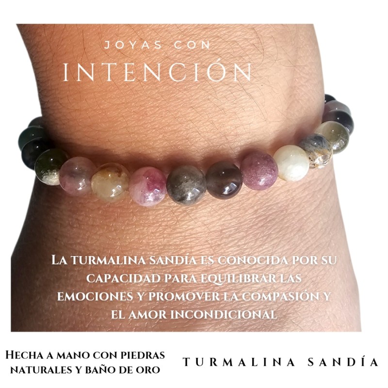 Pulsera con Turmalina Sandía