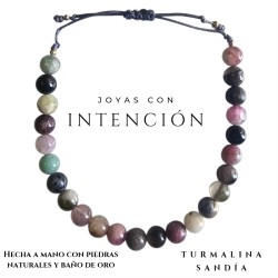 Pulsera con Turmalina Sandía