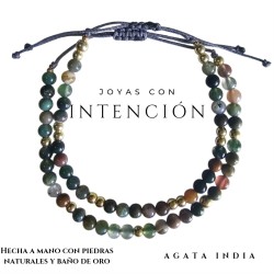 Pack de 2 Pulseras con Piedra Ágata India