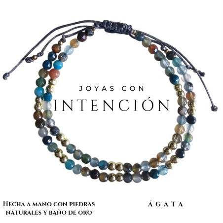Pack de 2 Pulseras con piedra ágata