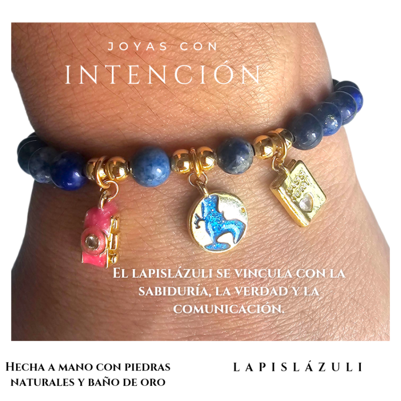 Pulsera viaje con Piedra Lapislázuli
