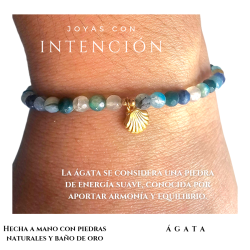 Pulsera caracola con piedra...