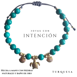 Pulsera Tortuga con Piedra Turquesa