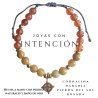 Pulsera Nudo de Bruja con piedra Cornalina Naranja y Piedra del sol Rosada