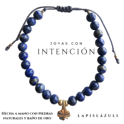 Pulsera Trebol con Piedra Lapislázuli