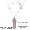 Collar cuarzo rosado con luna y estrella plata 925