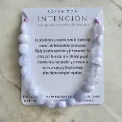 Pulsera con piedra calcedonia