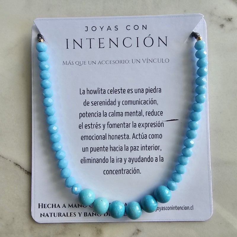 Pulsera con howlita celeste