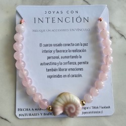Pulsera con Cuarzo Rosado y...