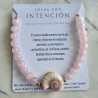 Pulsera con Cuarzo Rosado y caracol e hilo Rosado
