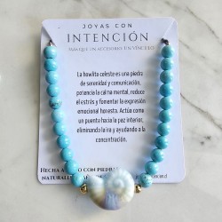 Pulsera caracol con howlita...