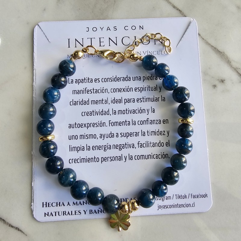 Pulsera trebol con Apatita