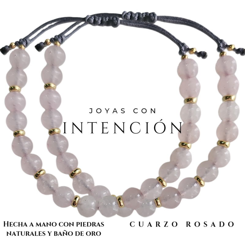 Pack de 2 Pulseras con Cuarzo Rosado