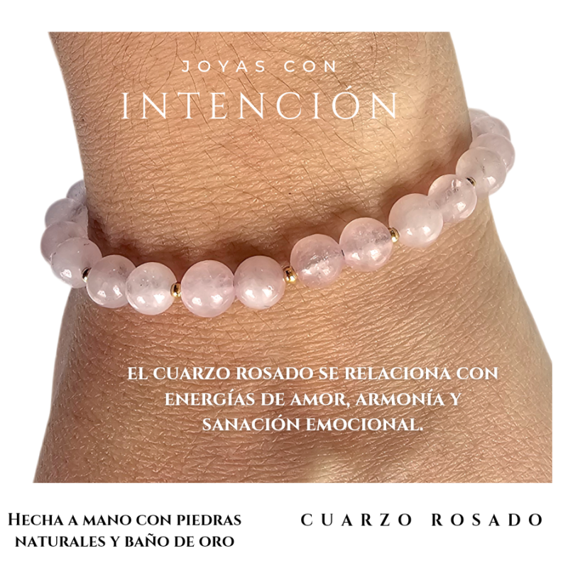 Pulsera con Cuarzo Rosado