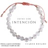 Pulsera con Cuarzo Rosado e hilo Rosado