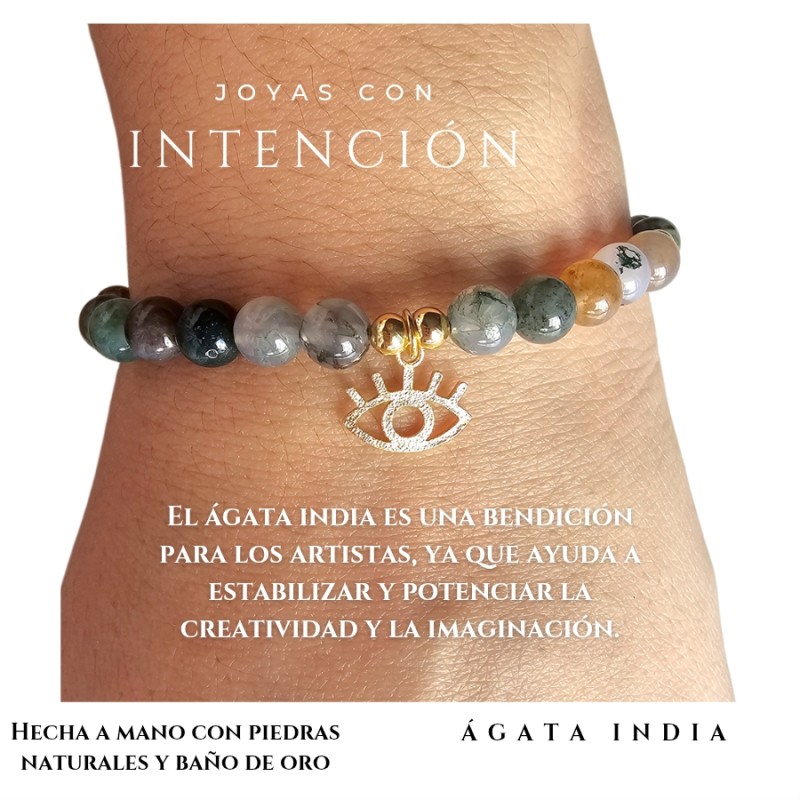 Pulsera Ojo Turco con Piedra Ágata India