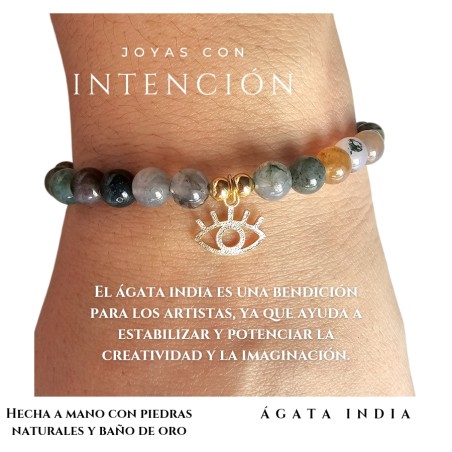 Pulsera Ojo Turco con Piedra Ágata India