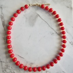 Collar jade rojo y cristal...