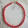 Collar jade rojo y baño de oro