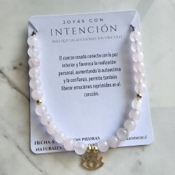 Pulsera Ojo Turco con Piedras Cuarzo Rosado