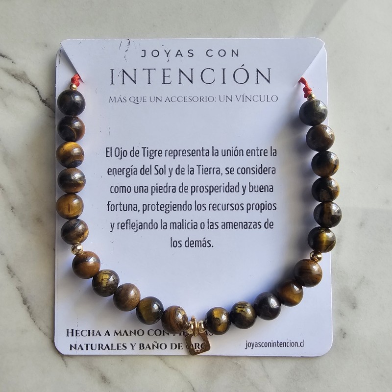 Pulsera Mano de Fatima con ojo de tigre