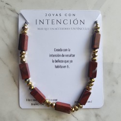 Pulsera marrón con cristales