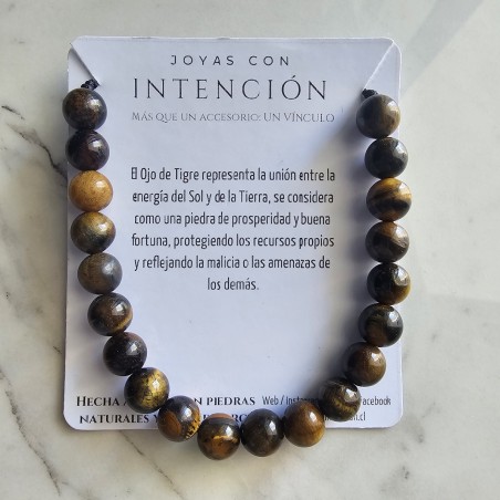 Pulsera con ojo de tigre 10mm